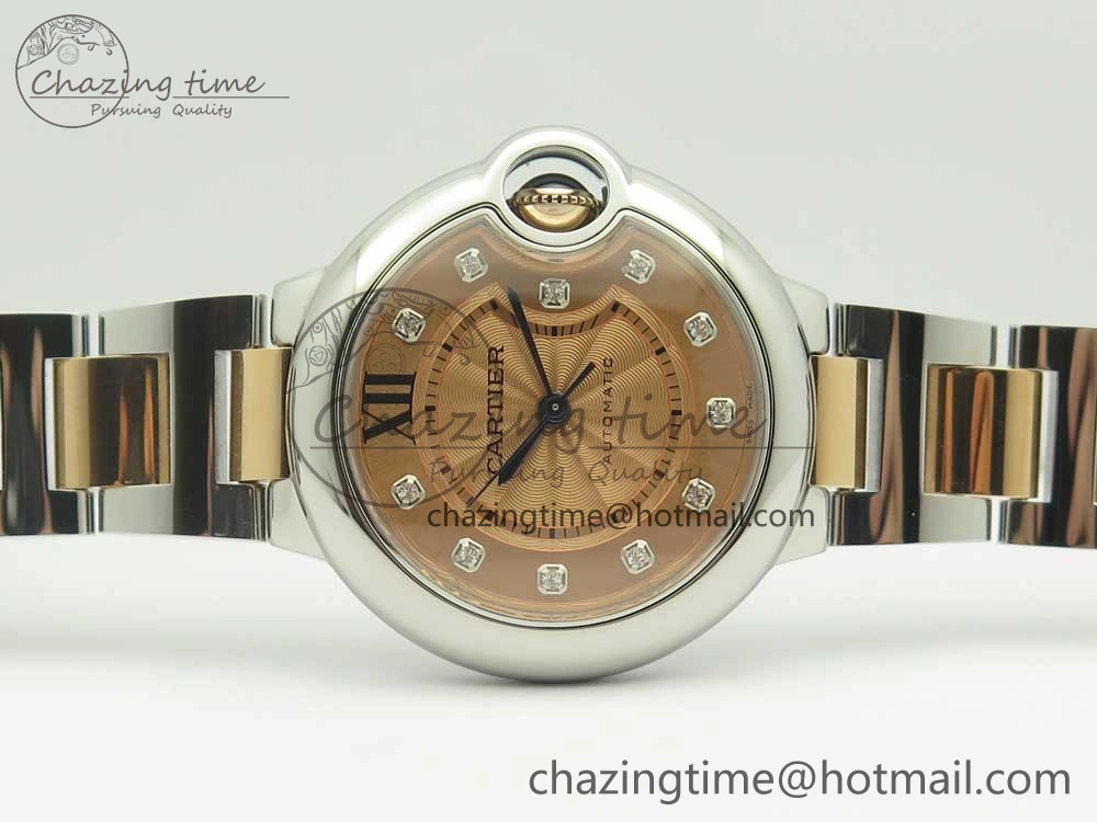 Ballon Bleu V6F 1:1 Best Edition 33mm SS RG RG Texture Dial on SS Bracelet SEIKO NH05A