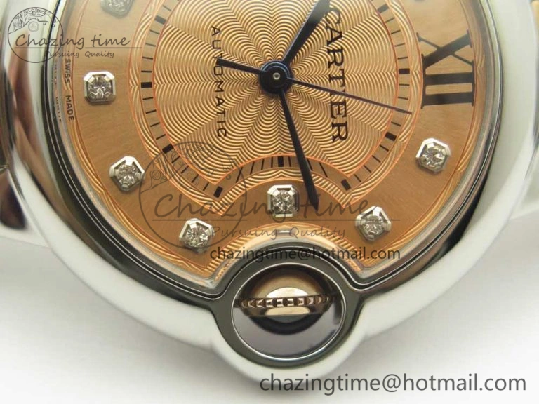 Ballon Bleu V6F 1:1 Best Edition 33mm SS RG RG Texture Dial on SS Bracelet SEIKO NH05A