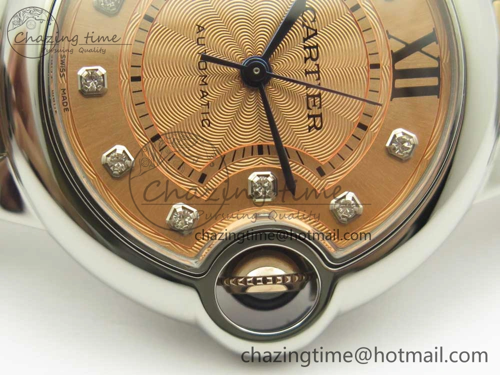 Ballon Bleu V6F 1:1 Best Edition 33mm SS RG RG Texture Dial on SS Bracelet SEIKO NH05A