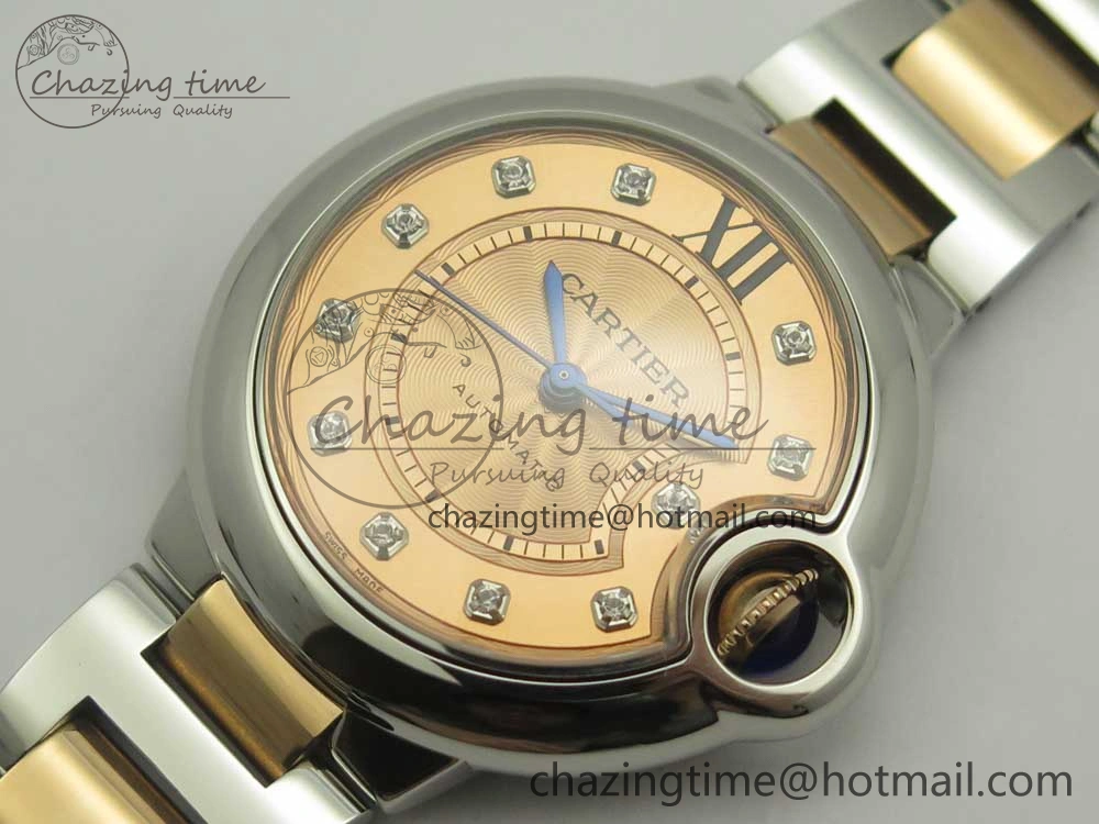 Ballon Bleu V6F 1:1 Best Edition 33mm SS RG RG Texture Dial on SS Bracelet SEIKO NH05A