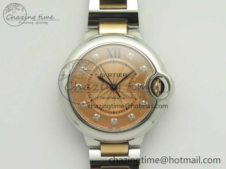 Ballon Bleu V6F 1:1 Best Edition 33mm SS RG RG Texture Dial on SS Bracelet SEIKO NH05A