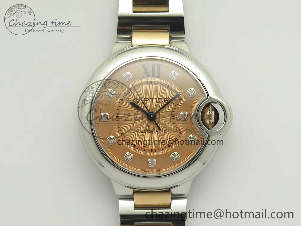 Ballon Bleu V6F 1:1 Best Edition 33mm SS RG RG Texture Dial on SS Bracelet SEIKO NH05A