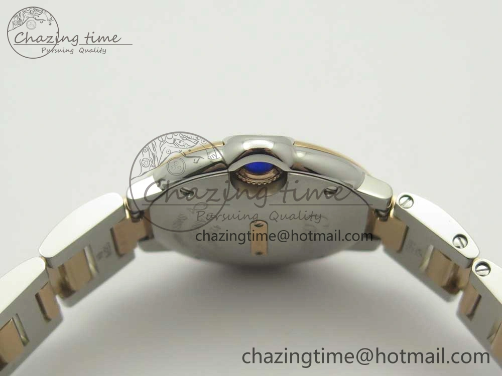 Ballon Bleu V6F 28mm SS RG 1:1 Best Edition White Texture Dial on SS Bracelet Ronda Quartz