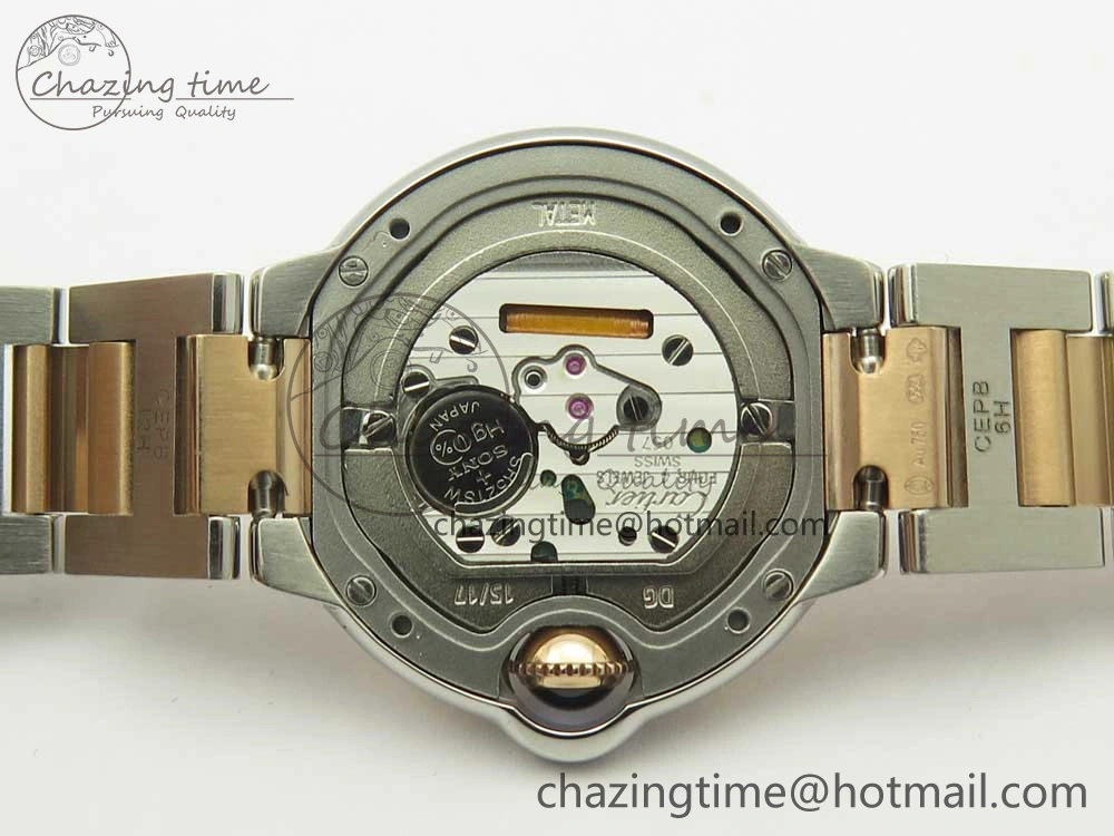 Ballon Bleu V6F 28mm SS RG 1:1 Best Edition White Texture Dial on SS Bracelet Ronda Quartz