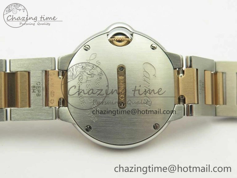 Ballon Bleu V6F 28mm SS RG 1:1 Best Edition White Texture Dial on SS Bracelet Ronda Quartz
