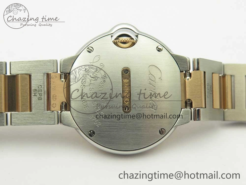 Ballon Bleu V6F 28mm SS RG 1:1 Best Edition White Texture Dial on SS Bracelet Ronda Quartz