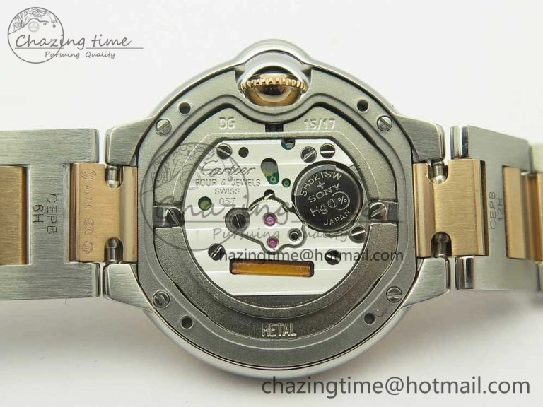 Ballon Bleu V6F 28mm SS RG 1:1 Best Edition White Texture Dial on SS Bracelet Ronda Quartz