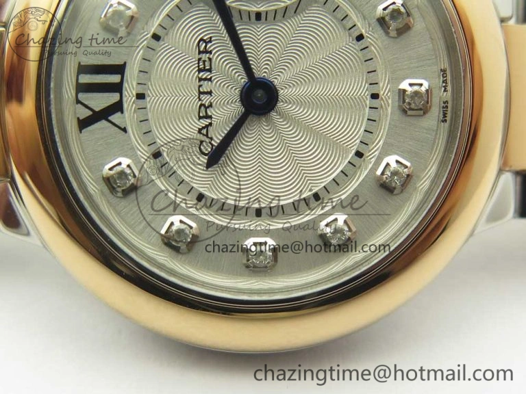 Ballon Bleu V6F 28mm SS RG 1:1 Best Edition White Texture Dial on SS Bracelet Ronda Quartz
