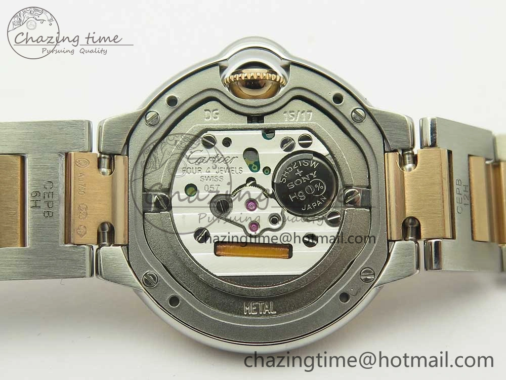 Ballon Bleu V6F 28mm SS RG 1:1 Best Edition White Texture Dial on SS Bracelet Ronda Quartz