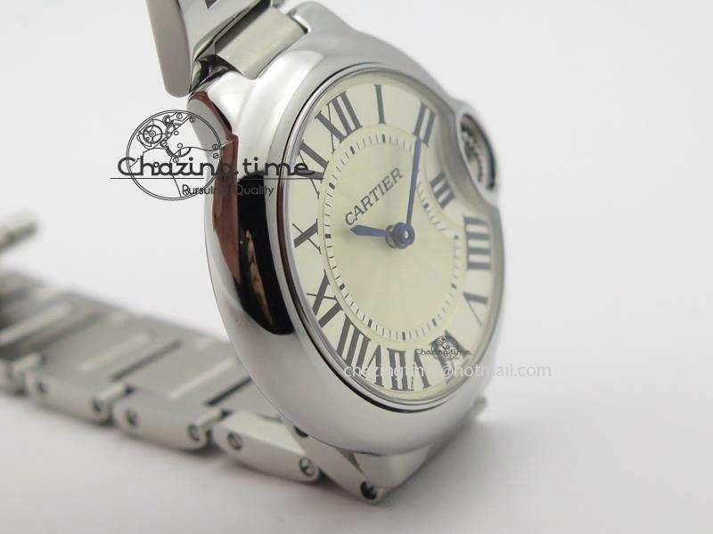 Ballon Bleu V6F Best Edition 33mm SS White Textured Dial On SS Bracelet Ronda Quartz