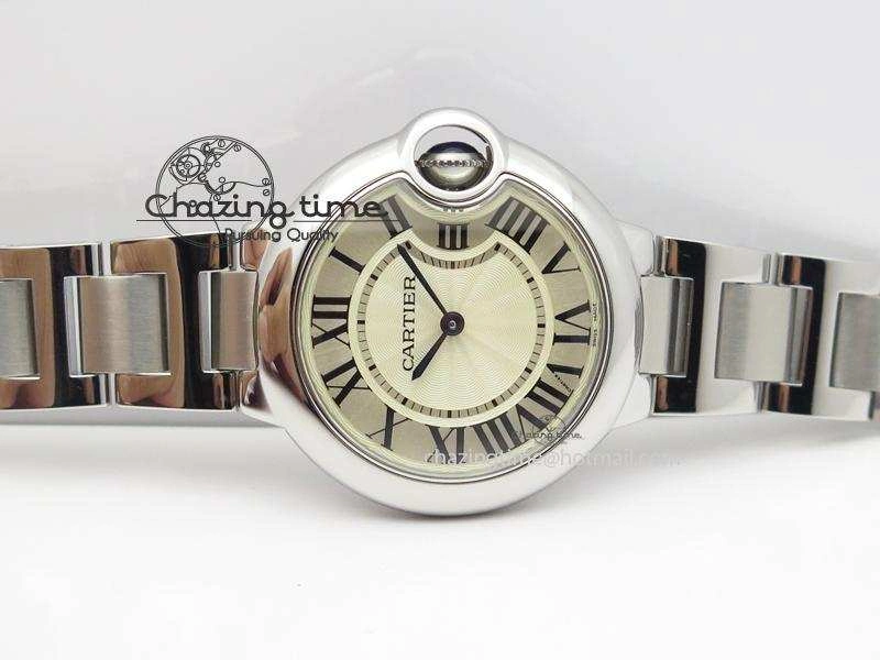 Ballon Bleu V6F Best Edition 33mm SS White Textured Dial On SS Bracelet Ronda Quartz