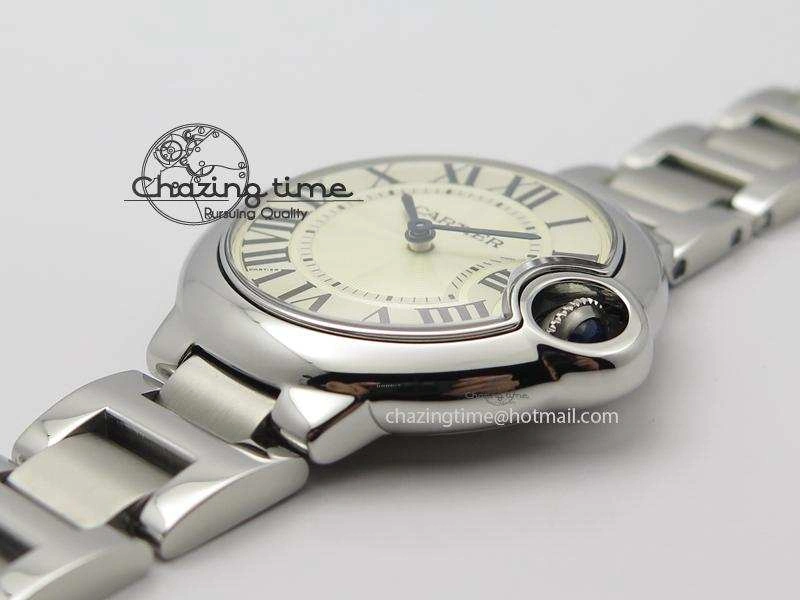 Ballon Bleu V6F Best Edition 33mm SS White Textured Dial On SS Bracelet Ronda Quartz