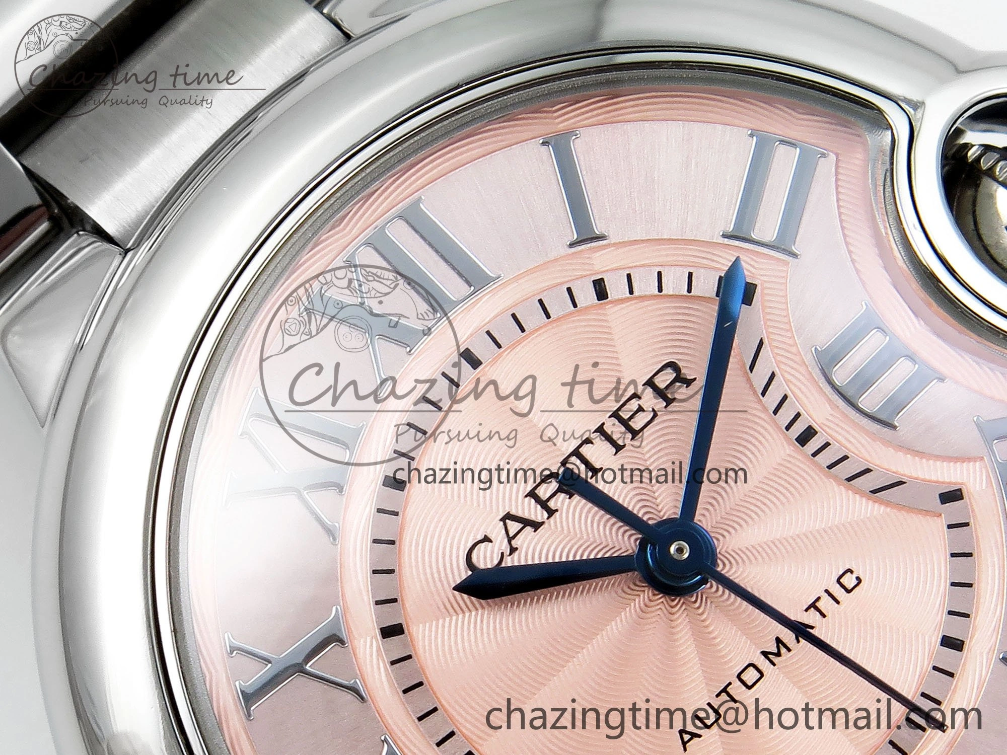 Ballon Bleu WSBB0044 33mm SS CHF 1:1 Best Edition Pink Textured Dial on SS Bracelet SEIKO NH05A