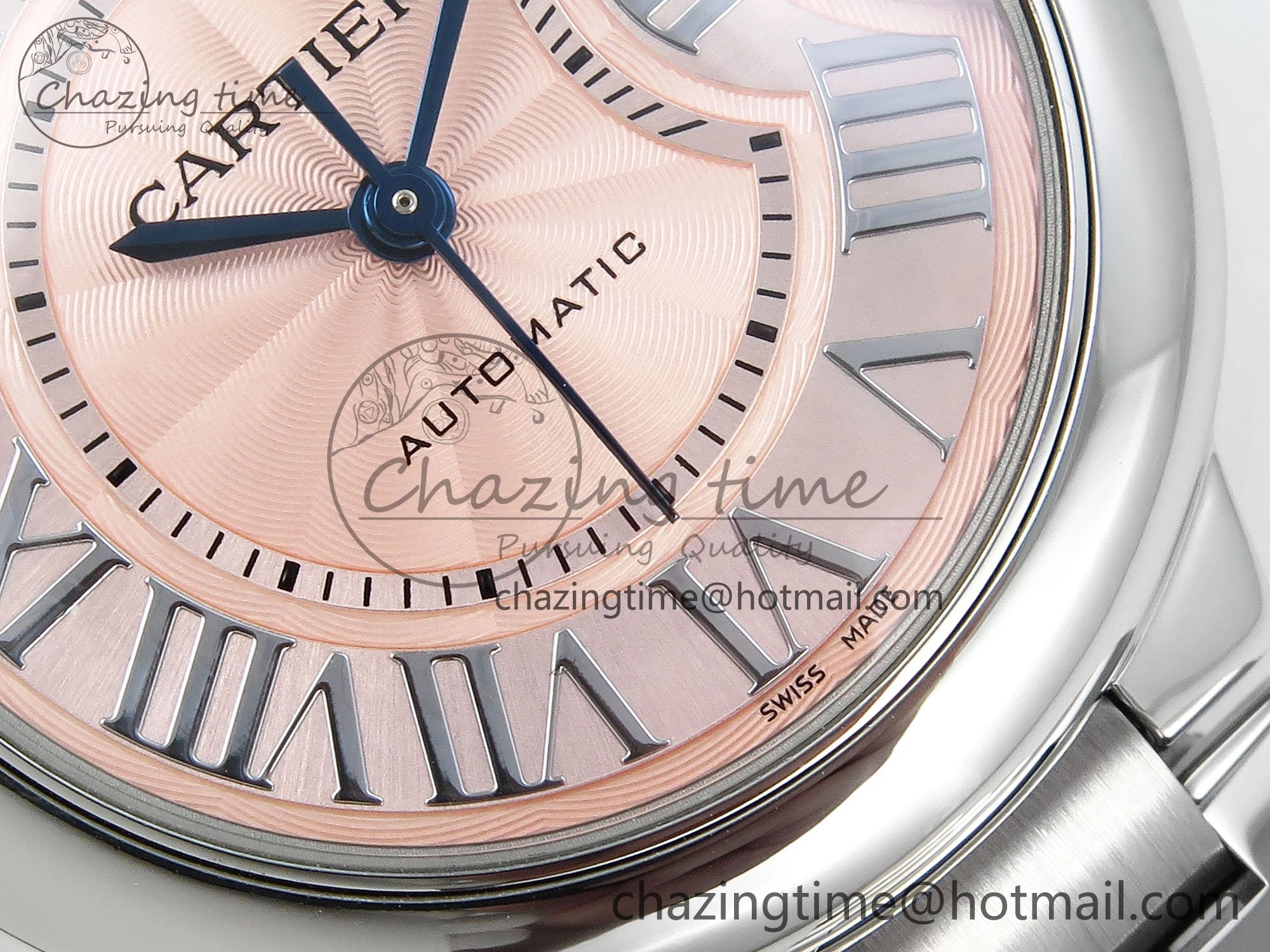 Ballon Bleu WSBB0044 33mm SS CHF 1:1 Best Edition Pink Textured Dial on SS Bracelet SEIKO NH05A