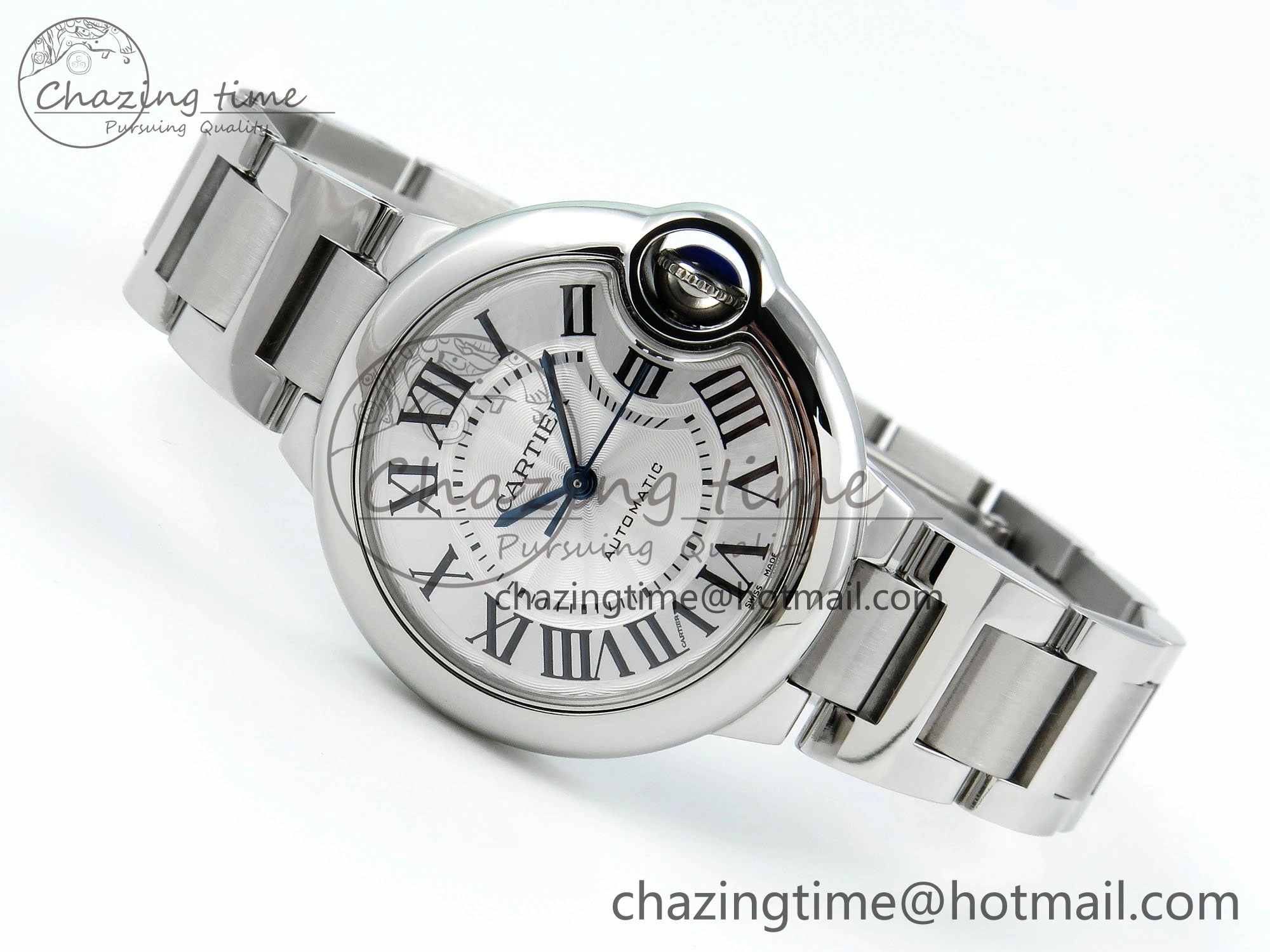 Ballon Bleu WSBB0044 33mm SS CHF 1:1 Best Edition White Textured Dial on SS Bracelet SEIKO NH05A