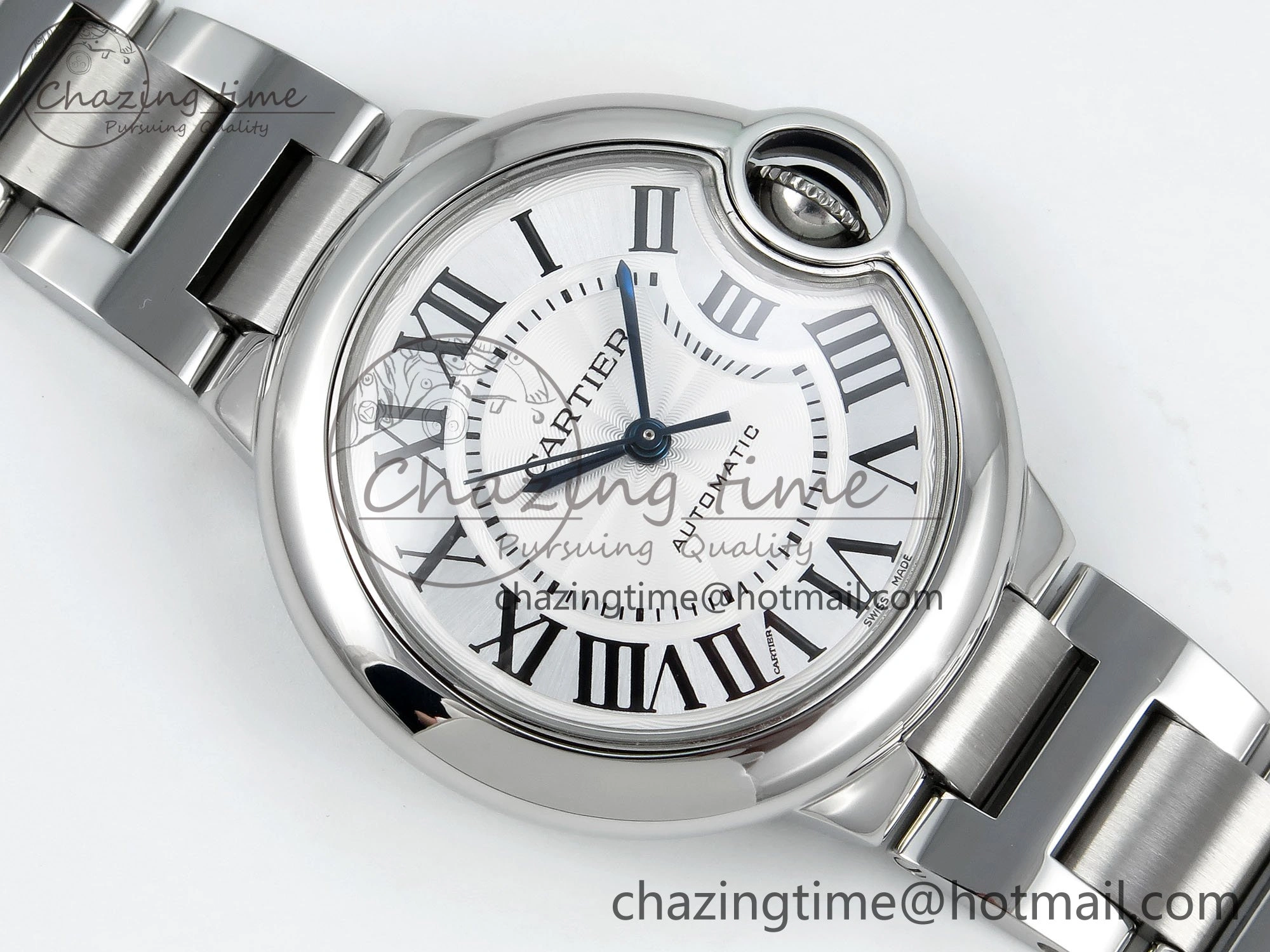 Ballon Bleu WSBB0044 33mm SS CHF 1:1 Best Edition White Textured Dial on SS Bracelet SEIKO NH05A