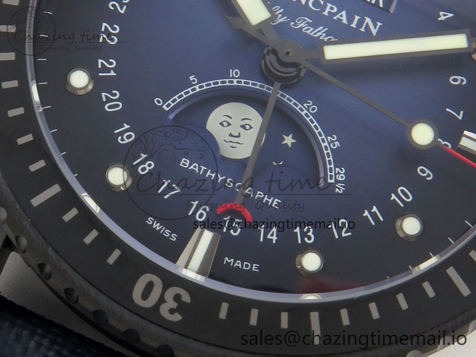 Bathyscaphe 43mm Ceramic DDDF 1:1 Best Edition Blue Dial on Blue Nylon Strap A6654