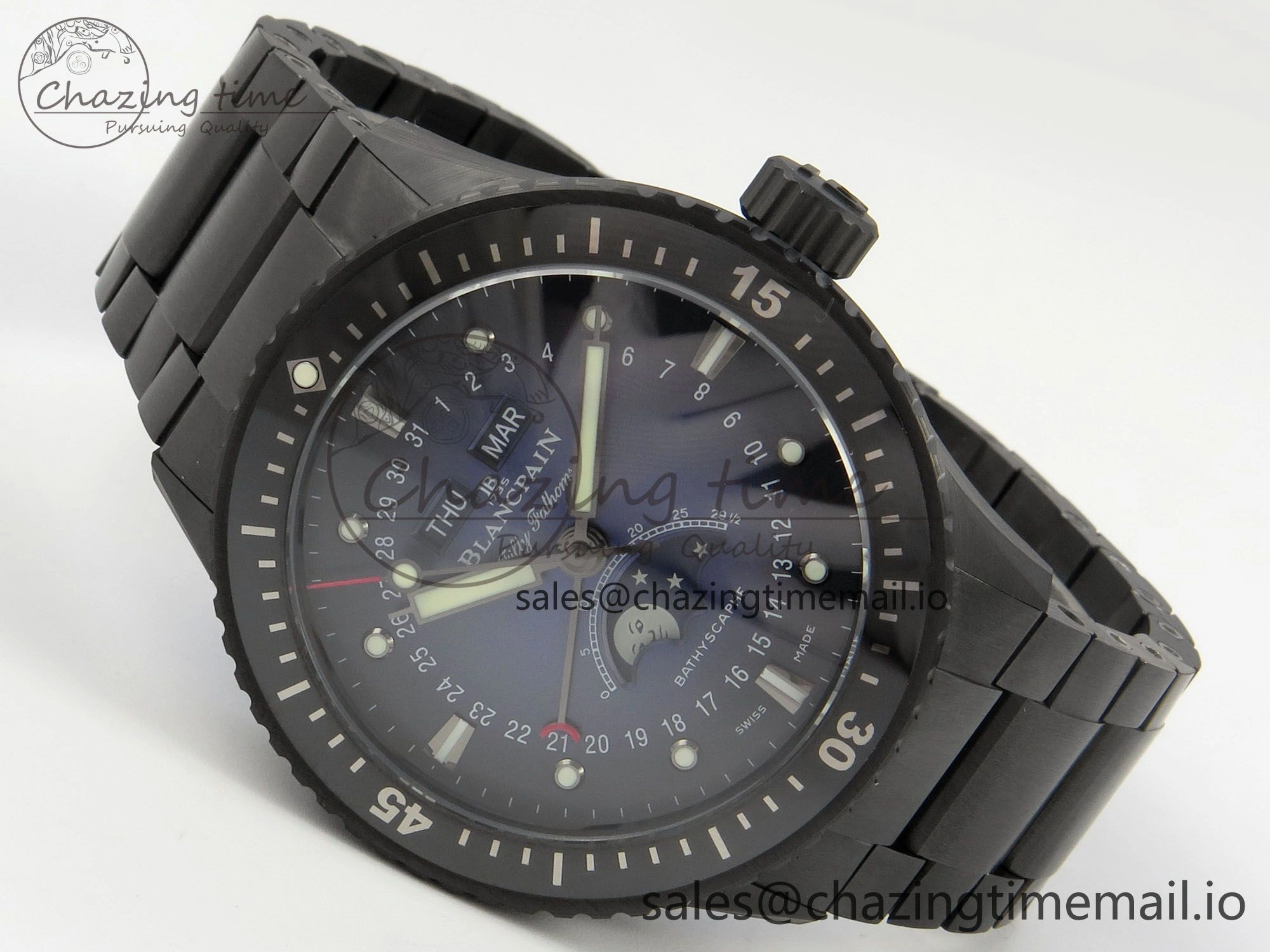 Bathyscaphe 43mm Ceramic DDDF 1:1 Best Edition Blue Dial on Ceramic Bracelet A6654