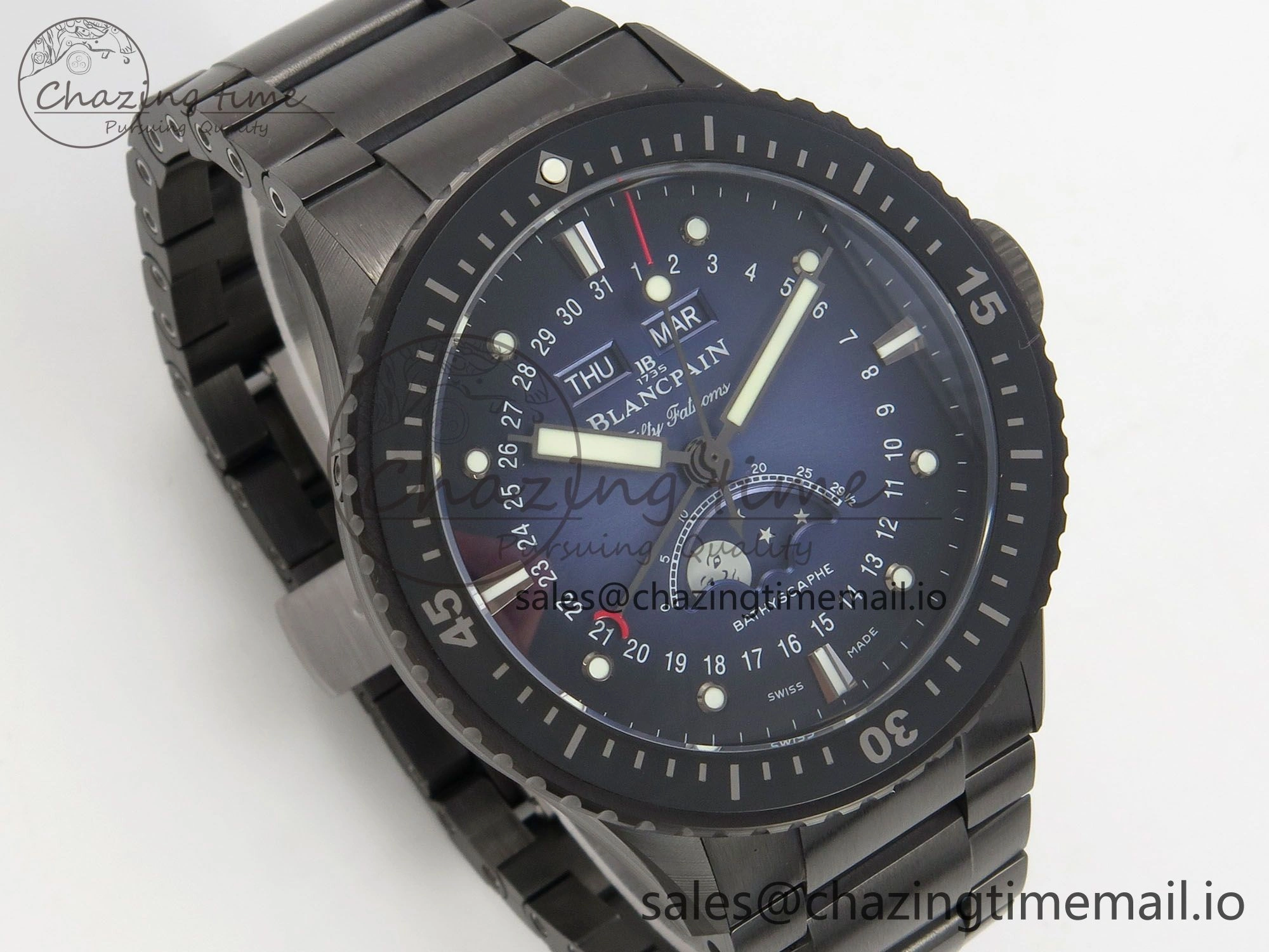 Bathyscaphe 43mm Ceramic DDDF 1:1 Best Edition Blue Dial on Ceramic Bracelet A6654