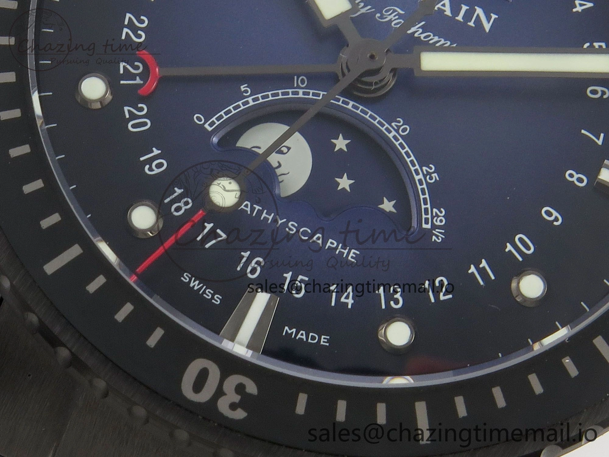 Bathyscaphe 43mm Ceramic DDDF 1:1 Best Edition Blue Dial on Ceramic Bracelet A6654