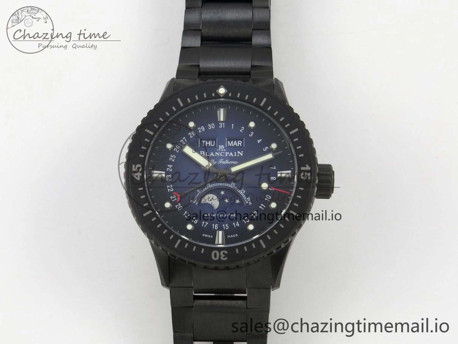 Bathyscaphe 43mm Ceramic DDDF 1:1 Best Edition Blue Dial on Ceramic Bracelet A6654