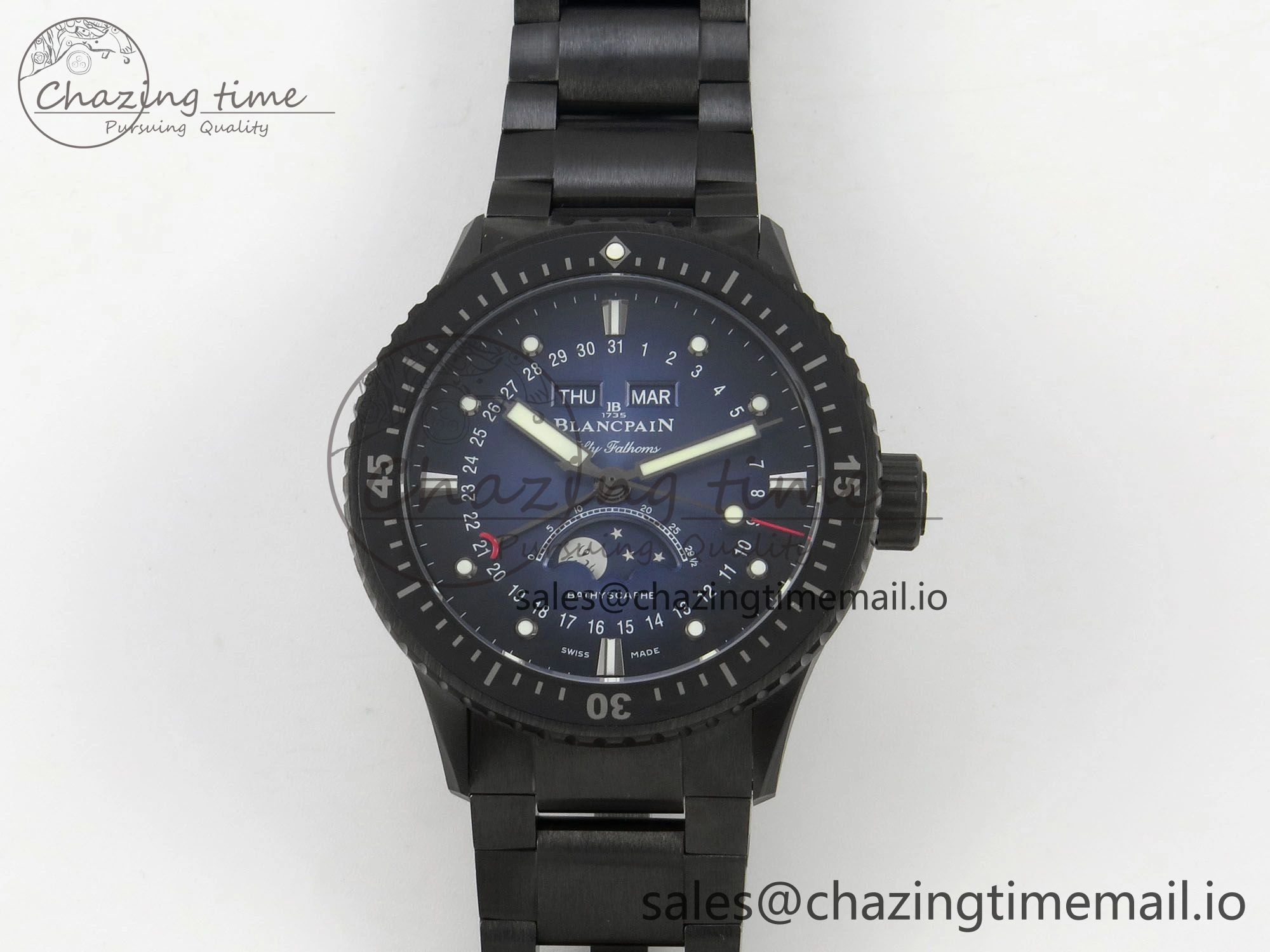 Bathyscaphe 43mm Ceramic DDDF 1:1 Best Edition Blue Dial on Ceramic Bracelet A6654