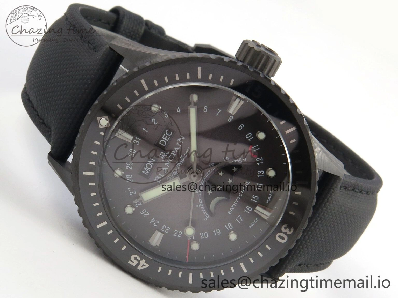 Bathyscaphe 43mm Ceramic DDDF 1:1 Best Edition Gray Dial on Black Nylon Strap A6654