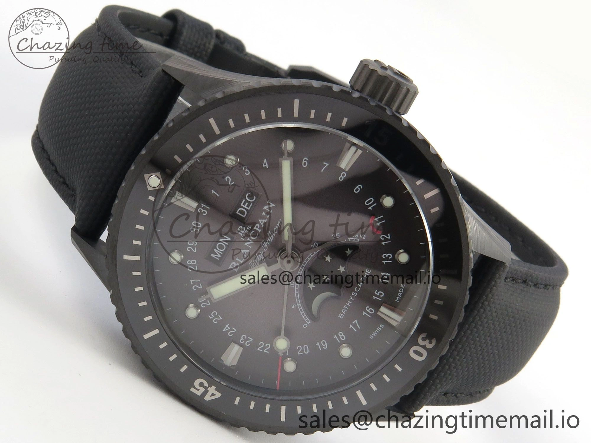 Bathyscaphe 43mm Ceramic DDDF 1:1 Best Edition Gray Dial on Black Nylon Strap A6654