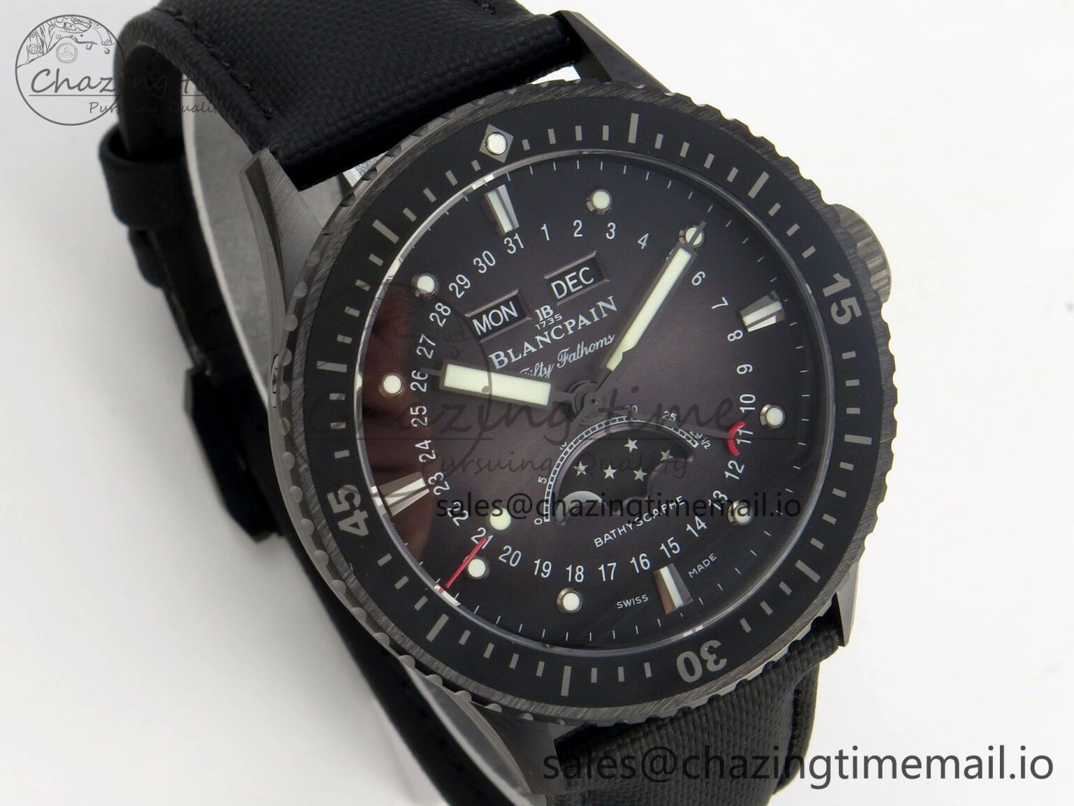 Bathyscaphe 43mm Ceramic DDDF 1:1 Best Edition Gray Dial on Black Nylon Strap A6654