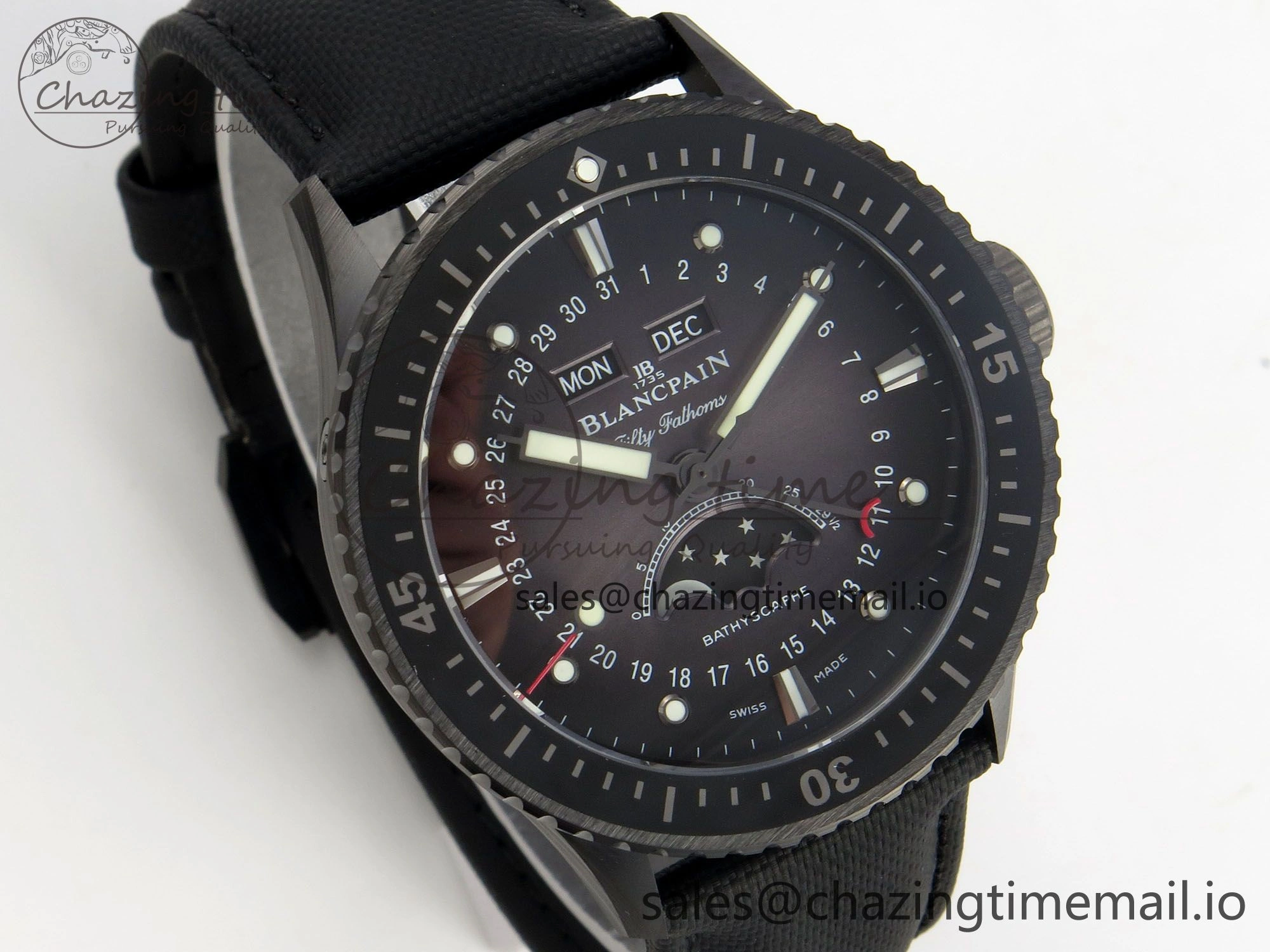 Bathyscaphe 43mm Ceramic DDDF 1:1 Best Edition Gray Dial on Black Nylon Strap A6654