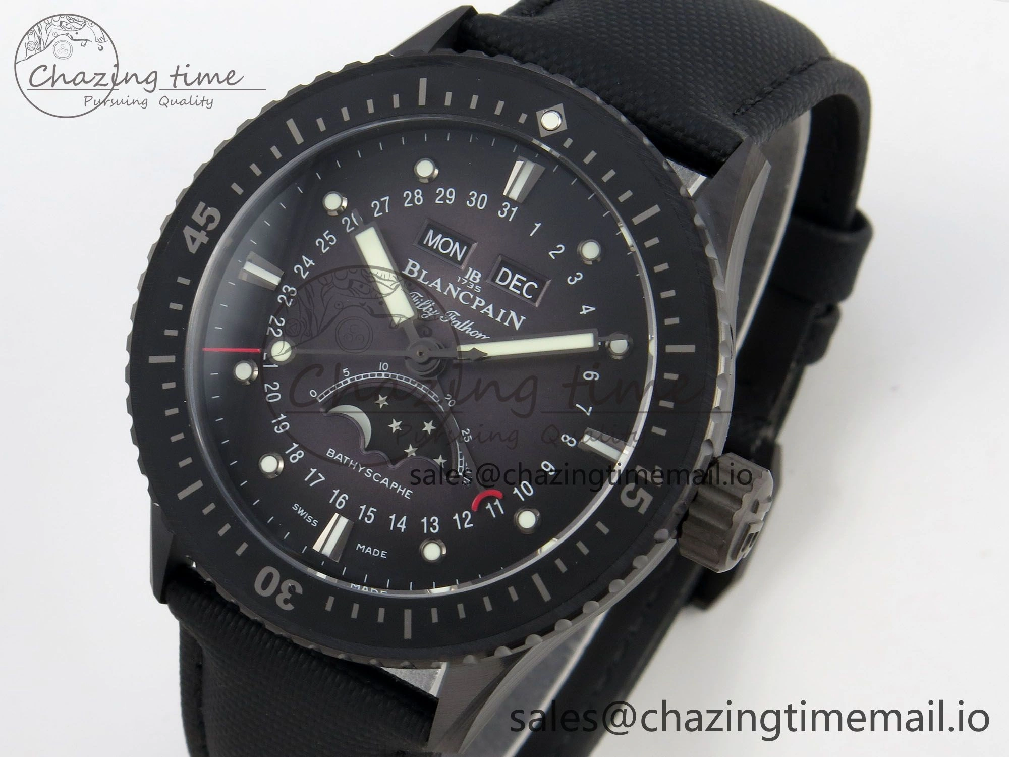 Bathyscaphe 43mm Ceramic DDDF 1:1 Best Edition Gray Dial on Black Nylon Strap A6654