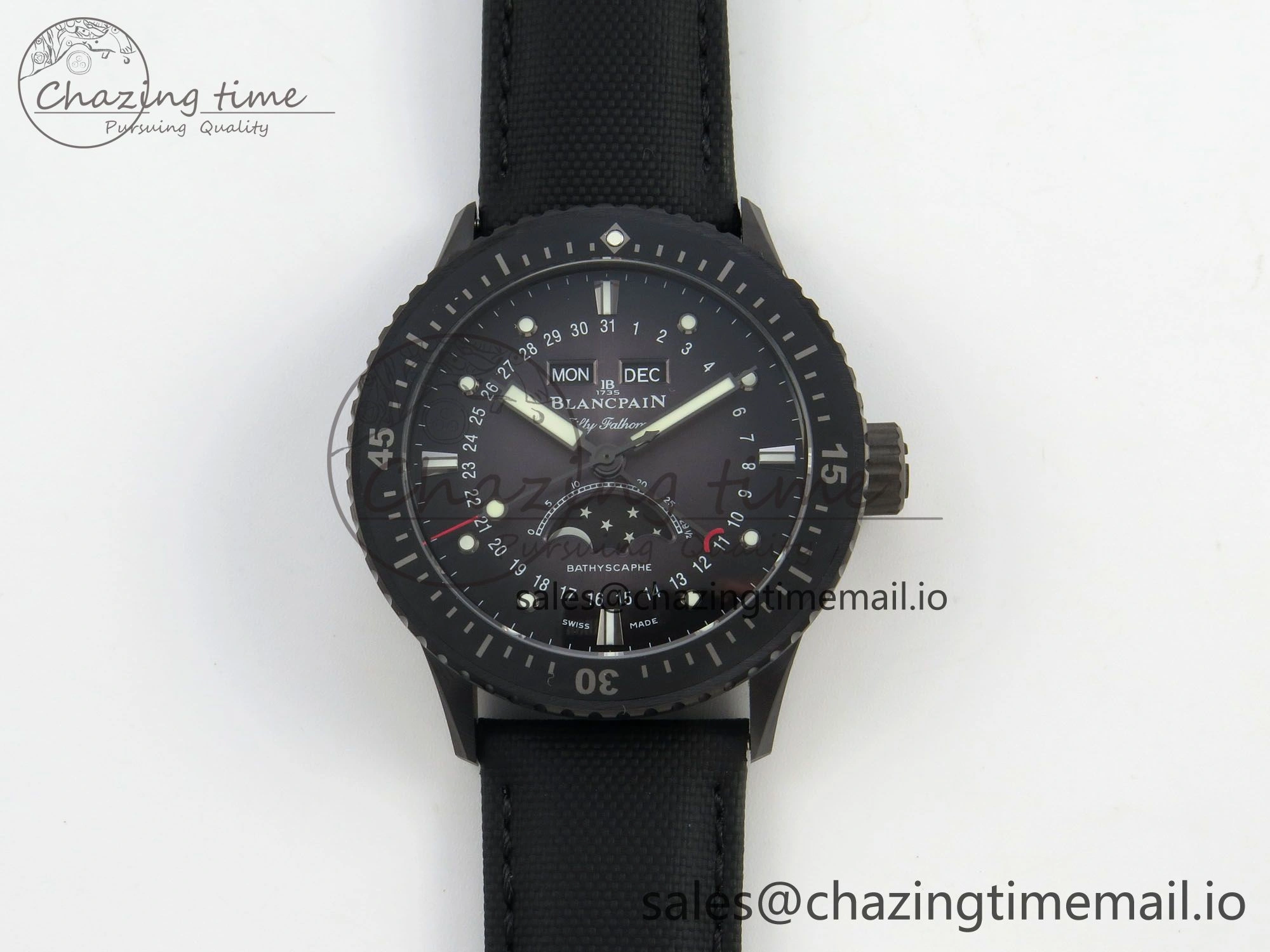 Bathyscaphe 43mm Ceramic DDDF 1:1 Best Edition Gray Dial on Black Nylon Strap A6654