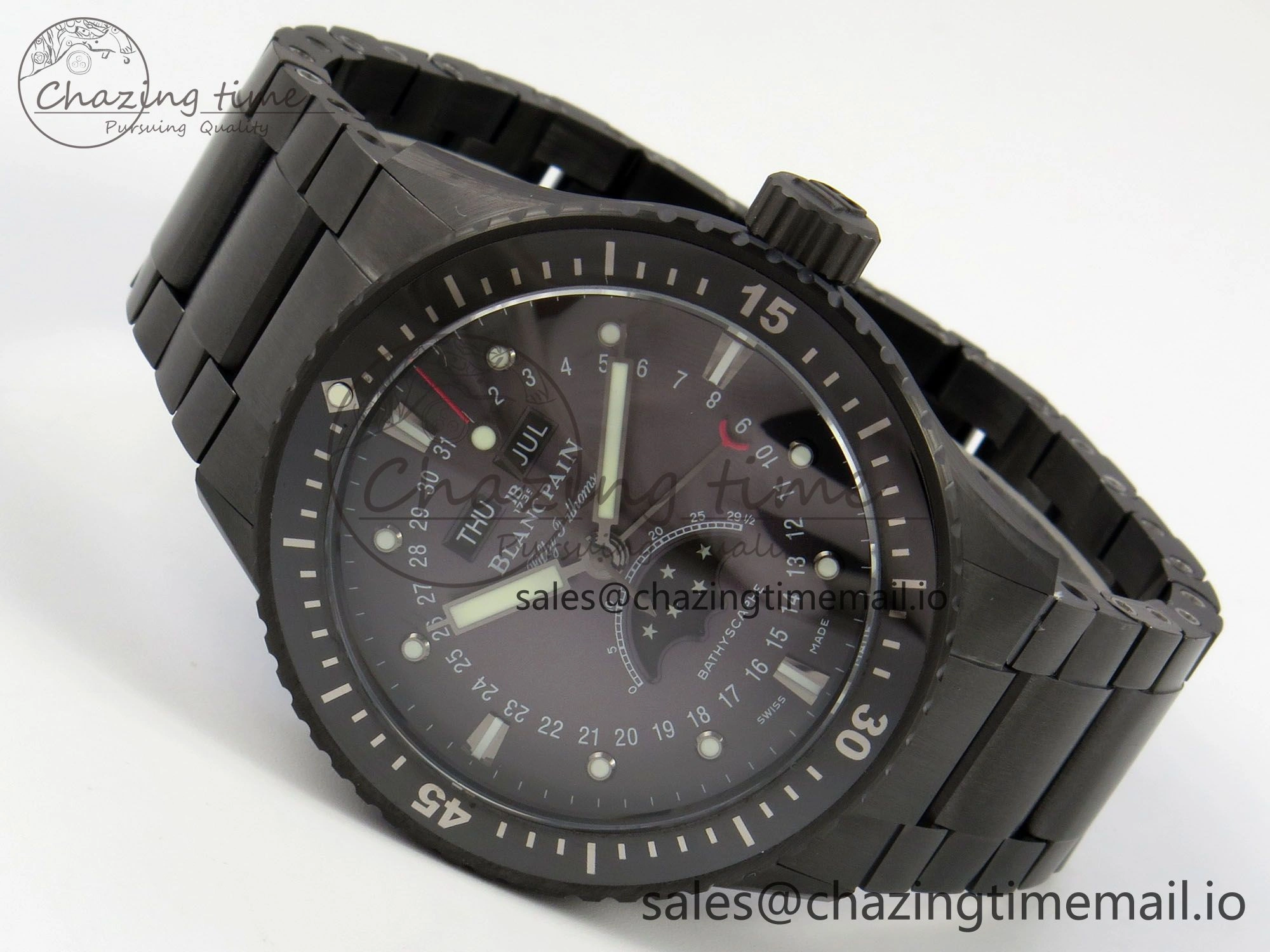 Bathyscaphe 43mm Ceramic DDDF 1:1 Best Edition Gray Dial on Ceramic Bracelet A6654
