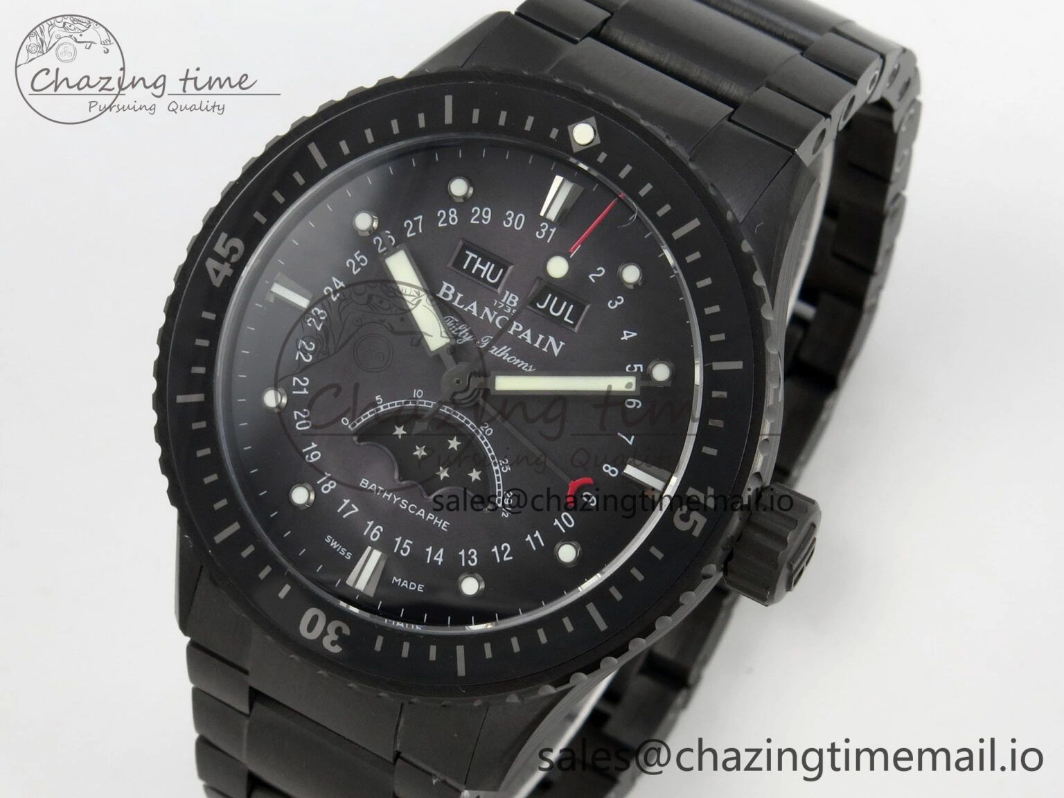 Bathyscaphe 43mm Ceramic DDDF 1:1 Best Edition Gray Dial on Ceramic Bracelet A6654