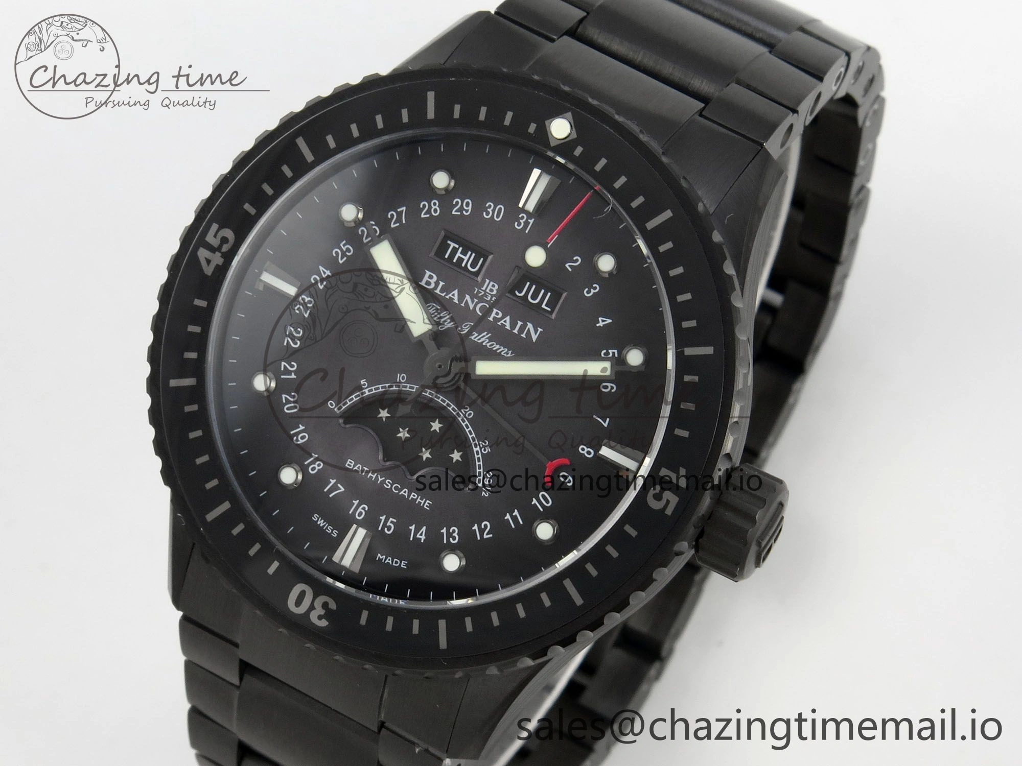 Bathyscaphe 43mm Ceramic DDDF 1:1 Best Edition Gray Dial on Ceramic Bracelet A6654