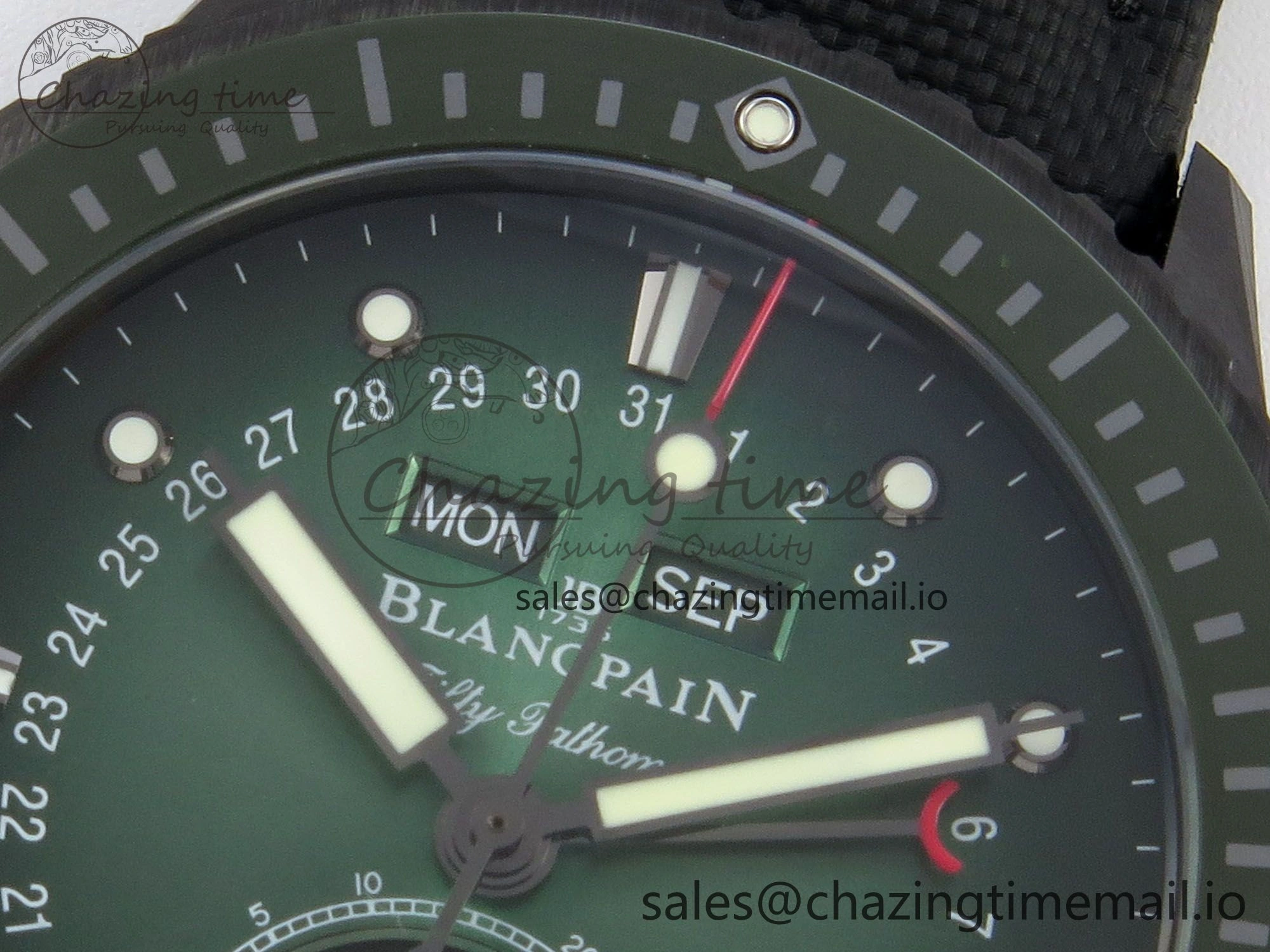 Bathyscaphe 43mm Ceramic DDDF 1:1 Best Edition Green Dial on Black Nylon Strap A6654