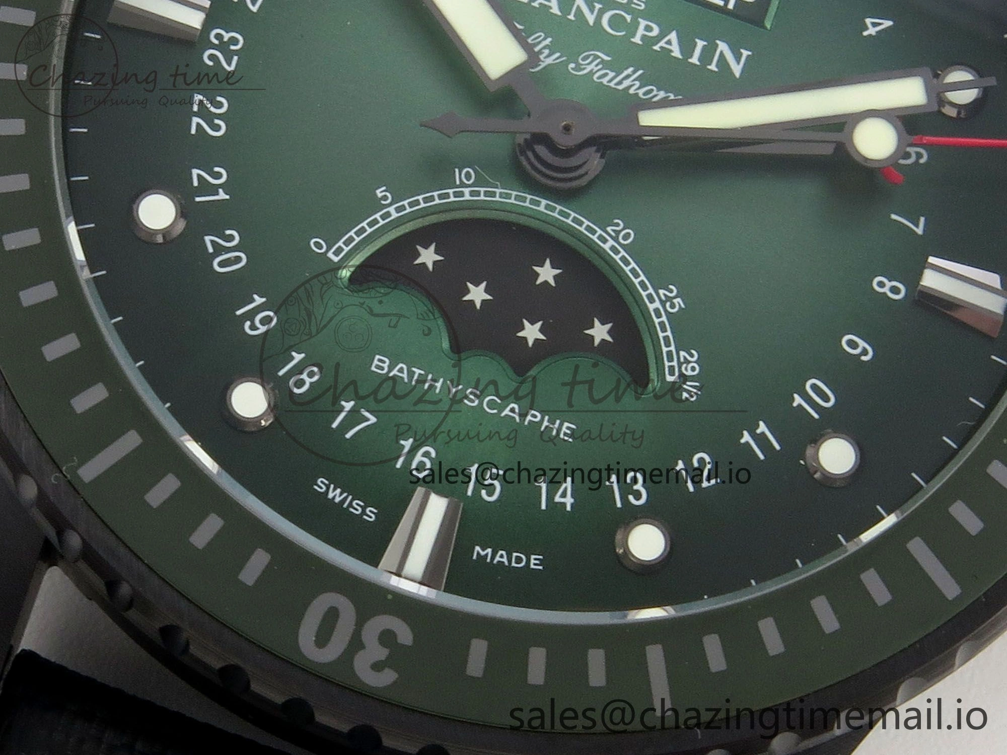 Bathyscaphe 43mm Ceramic DDDF 1:1 Best Edition Green Dial on Black Nylon Strap A6654