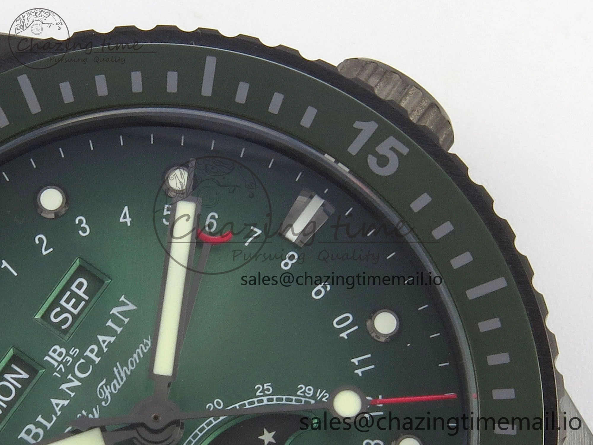 Bathyscaphe 43mm Ceramic DDDF 1:1 Best Edition Green Dial on Black Nylon Strap A6654