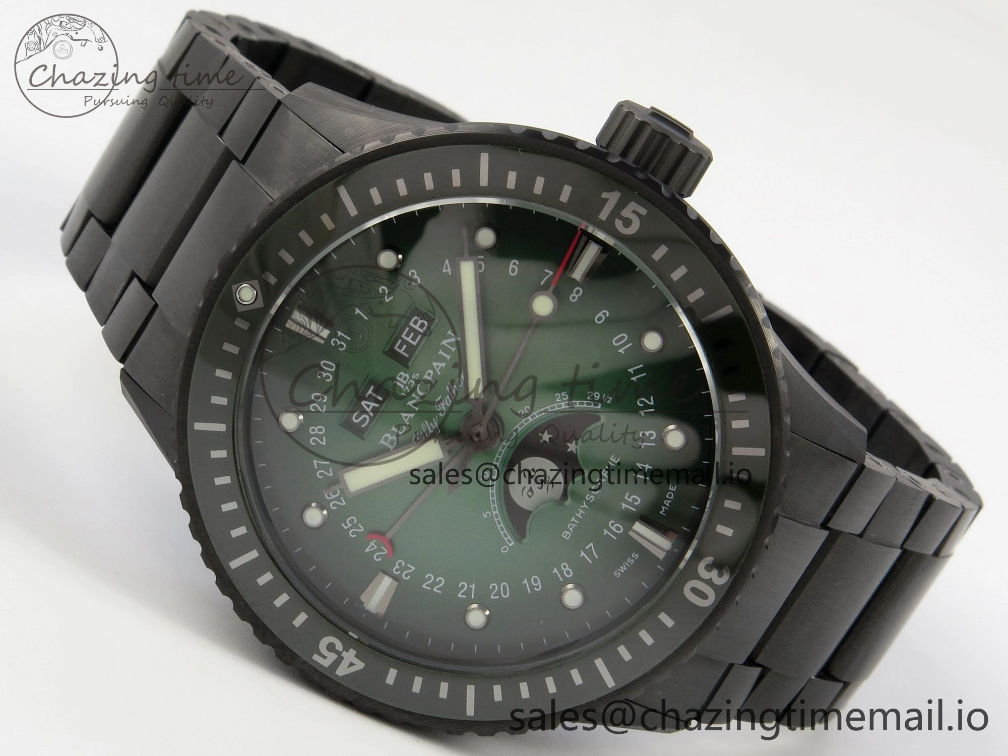 Bathyscaphe 43mm Ceramic DDDF 1:1 Best Edition Green Dial on Ceramic Bracelet A6654