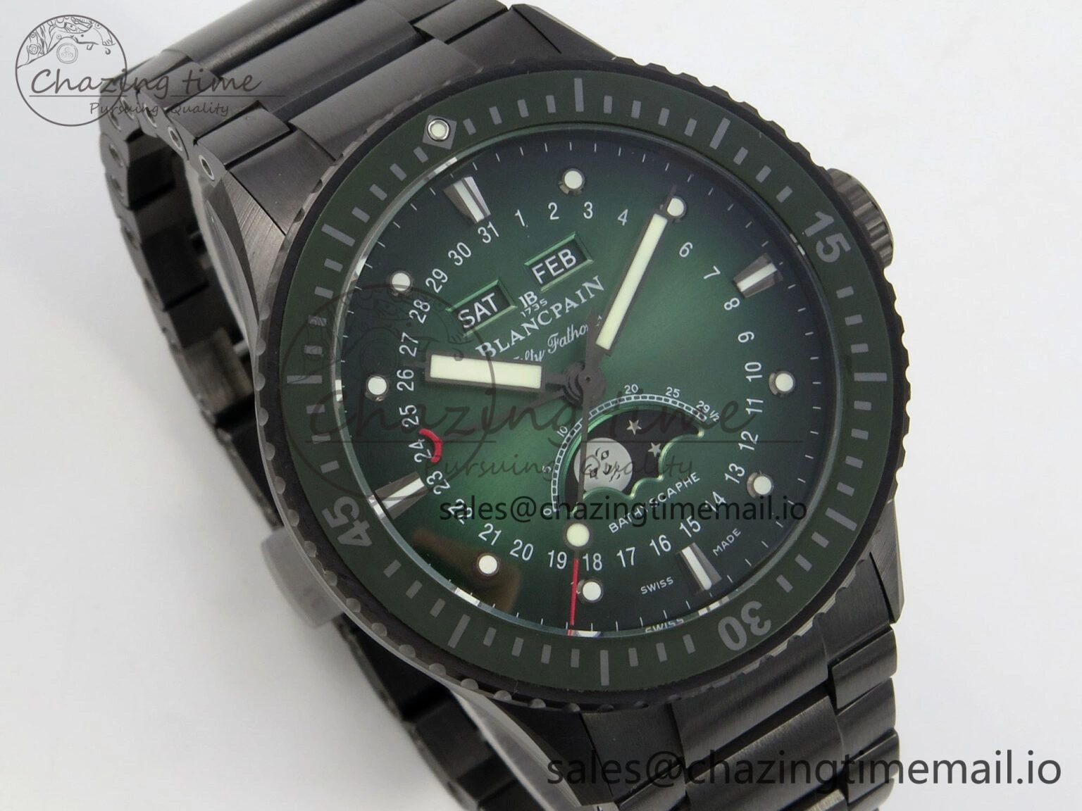 Bathyscaphe 43mm Ceramic DDDF 1:1 Best Edition Green Dial on Ceramic Bracelet A6654