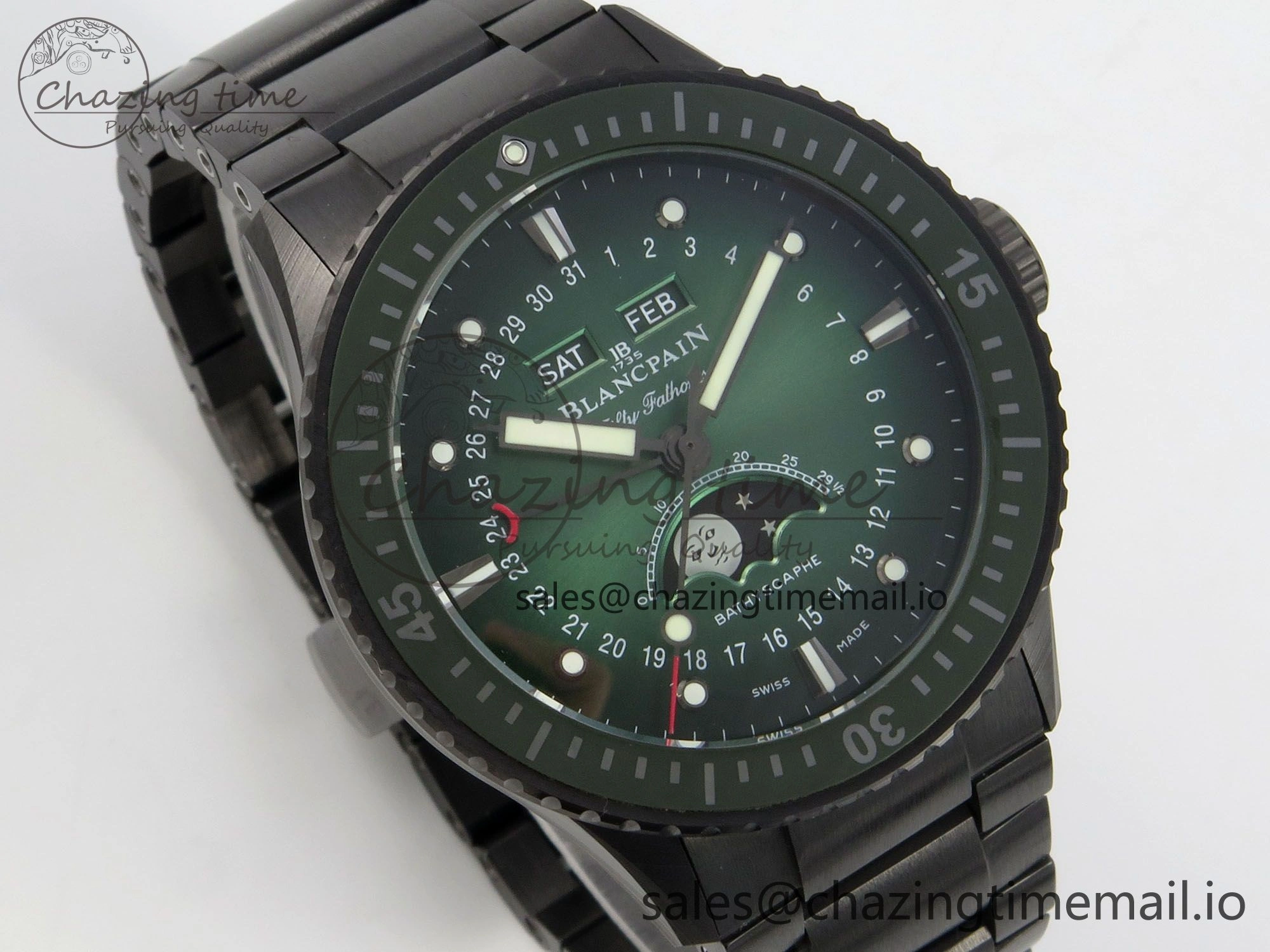 Bathyscaphe 43mm Ceramic DDDF 1:1 Best Edition Green Dial on Ceramic Bracelet A6654