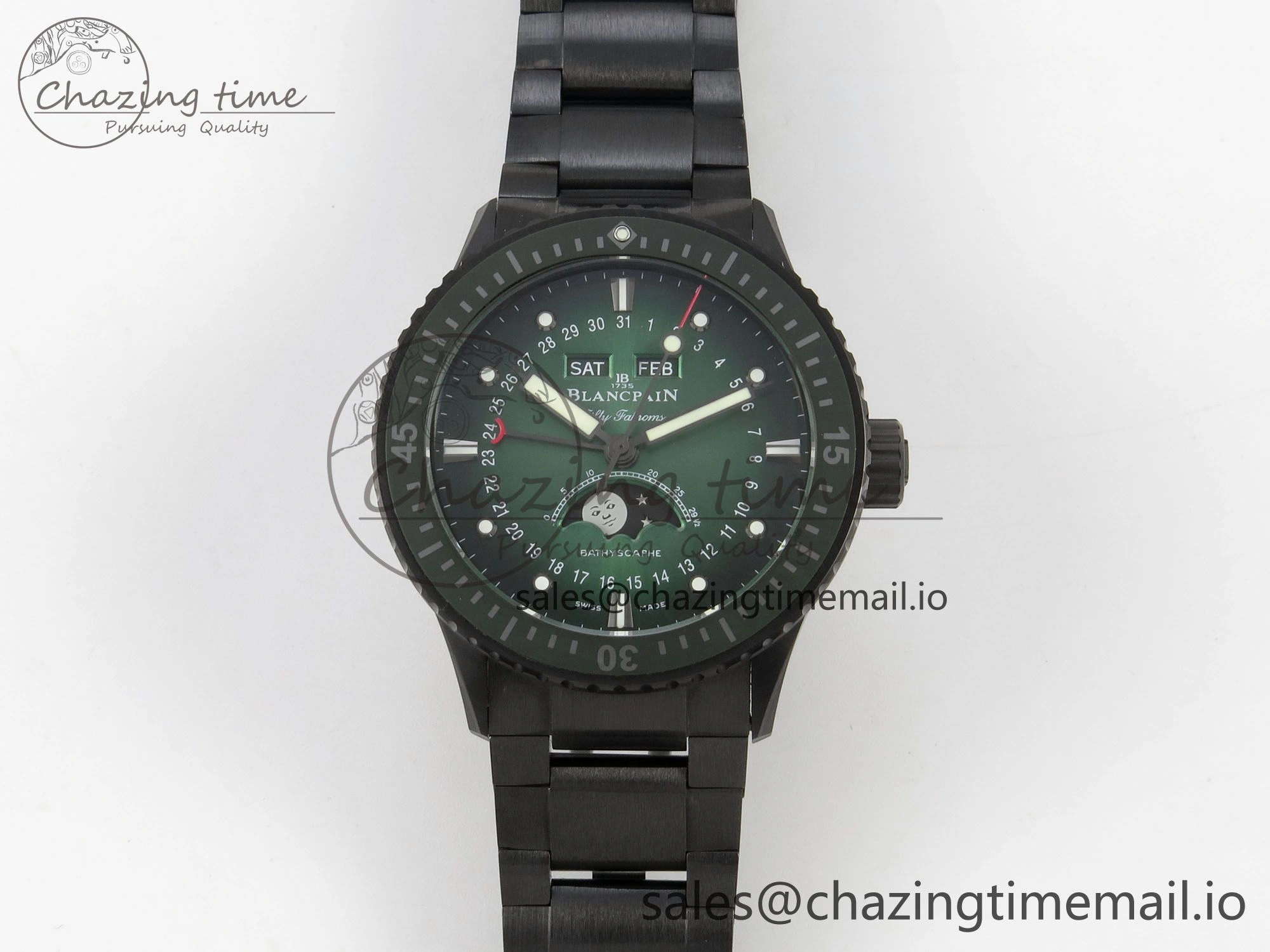 Bathyscaphe 43mm Ceramic DDDF 1:1 Best Edition Green Dial on Ceramic Bracelet A6654