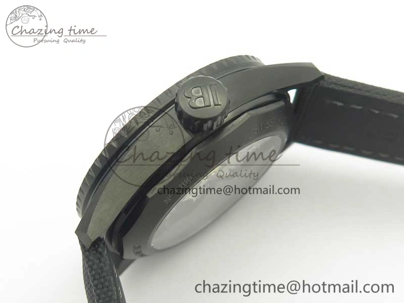 Bathyscaphe DLC ZF 11 Best Edition Black Dial on Black Sail-Canvas Strap A1315 (Free Rubber Strap)