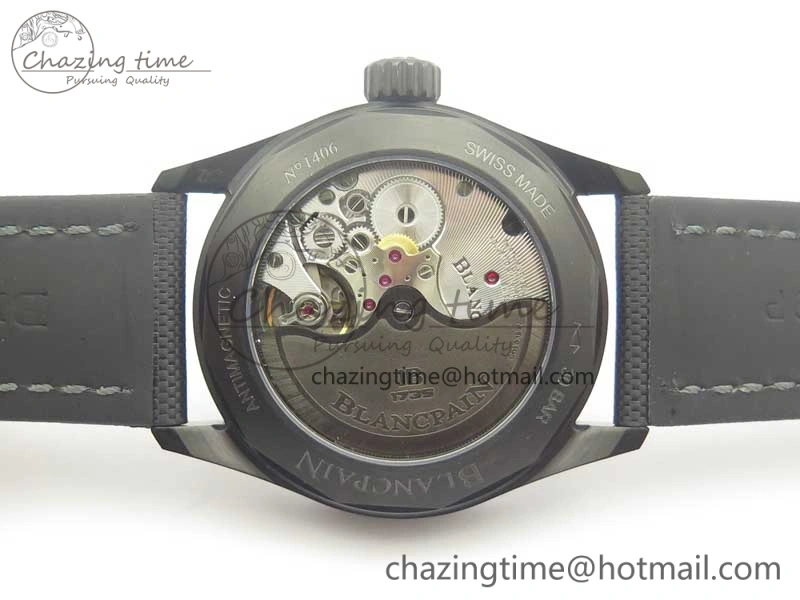 Bathyscaphe DLC ZF 11 Best Edition Black Dial on Black Sail-Canvas Strap A1315 (Free Rubber Strap)