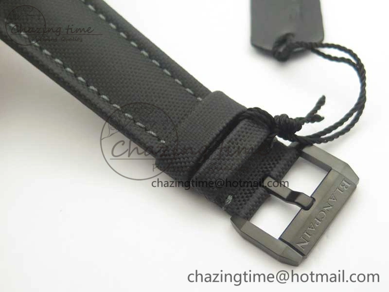 Bathyscaphe DLC ZF 11 Best Edition Black Dial on Black Sail-Canvas Strap A1315 (Free Rubber Strap)