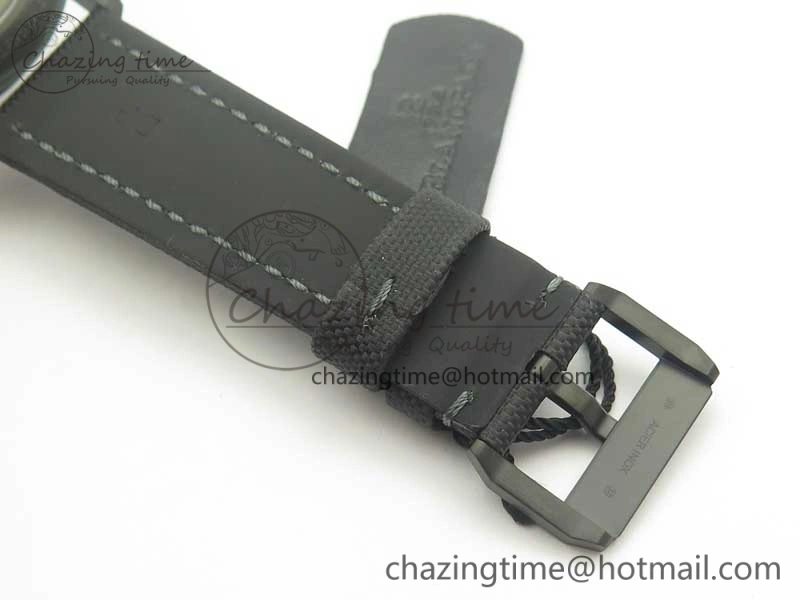 Bathyscaphe DLC ZF 11 Best Edition Black Dial on Black Sail-Canvas Strap A1315 (Free Rubber Strap)