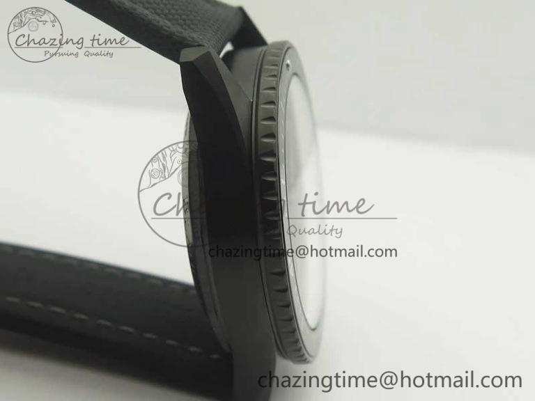 Bathyscaphe DLC ZF 11 Best Edition Black Dial on Black Sail-Canvas Strap A1315 (Free Rubber Strap)