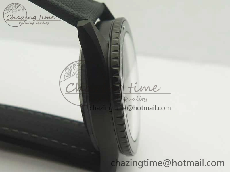 Bathyscaphe DLC ZF 11 Best Edition Black Dial on Black Sail-Canvas Strap A1315 (Free Rubber Strap)