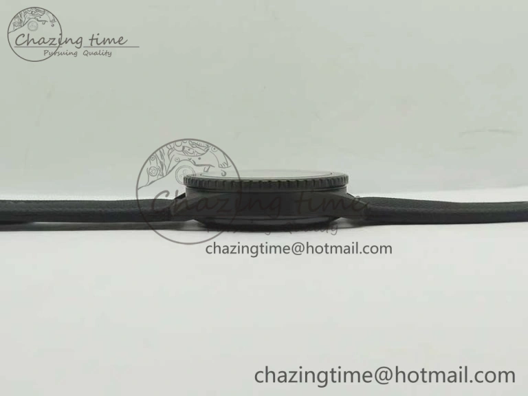 Bathyscaphe DLC ZF 11 Best Edition Black Dial on Black Sail-Canvas Strap A1315 (Free Rubber Strap)