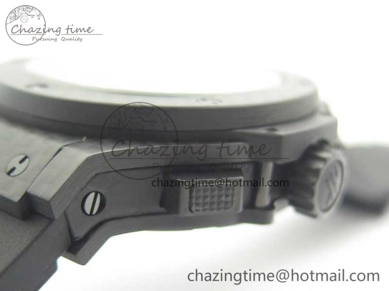Big Bang 44mm Full Carbon Fiber 3AF CF Dial Black Markers Hands on Black Rubber Strap HUB4100